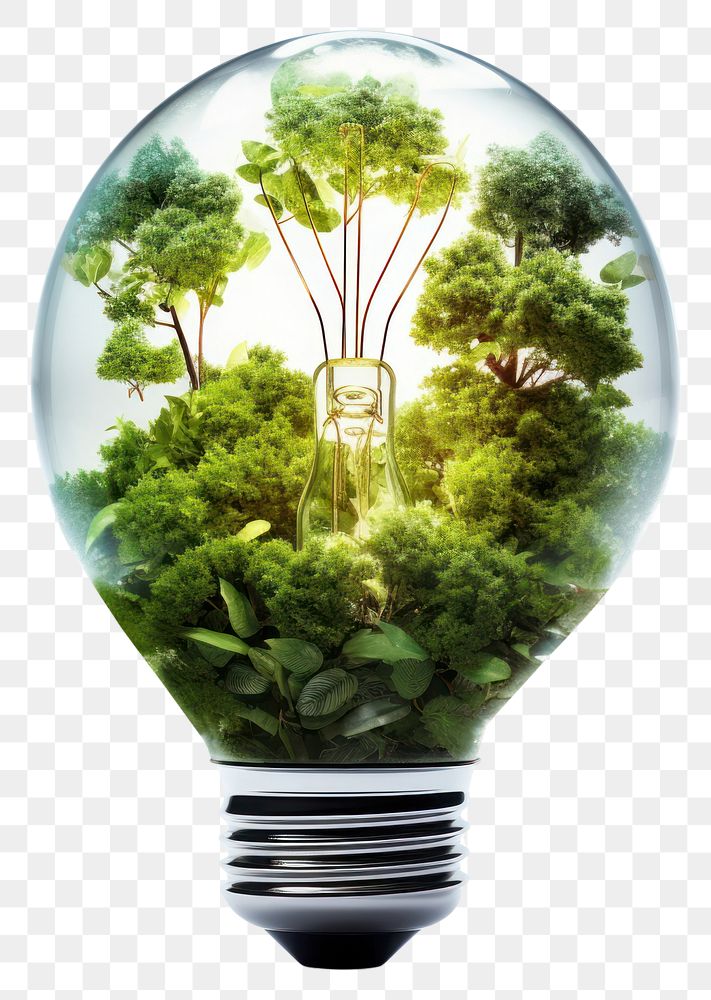 PNG Lightbulb plant green electricity. AI generated Image by rawpixel.