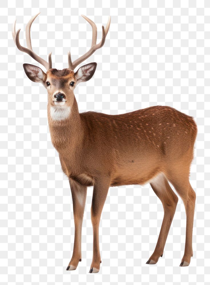 PNG Wildlife standing animal antler. AI generated Image by rawpixel.