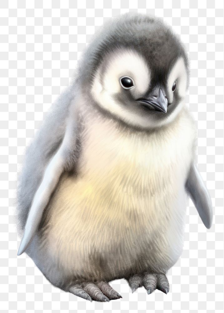PNG Penguin animal bird wildlife, digital paint illustration. AI generated image