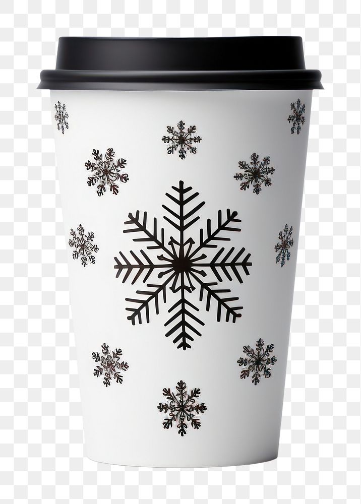 PNG Cup snowflake coffee mug. AI generated Image by rawpixel.