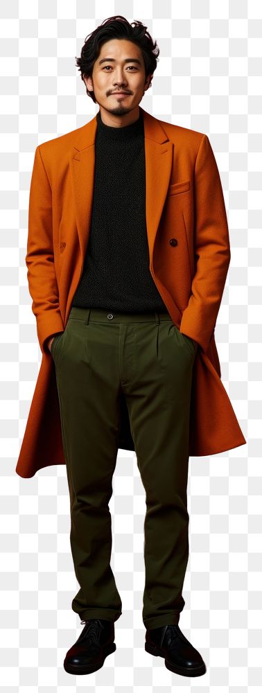 PNG Overcoat standing fashion adult. AI generated Image by rawpixel.