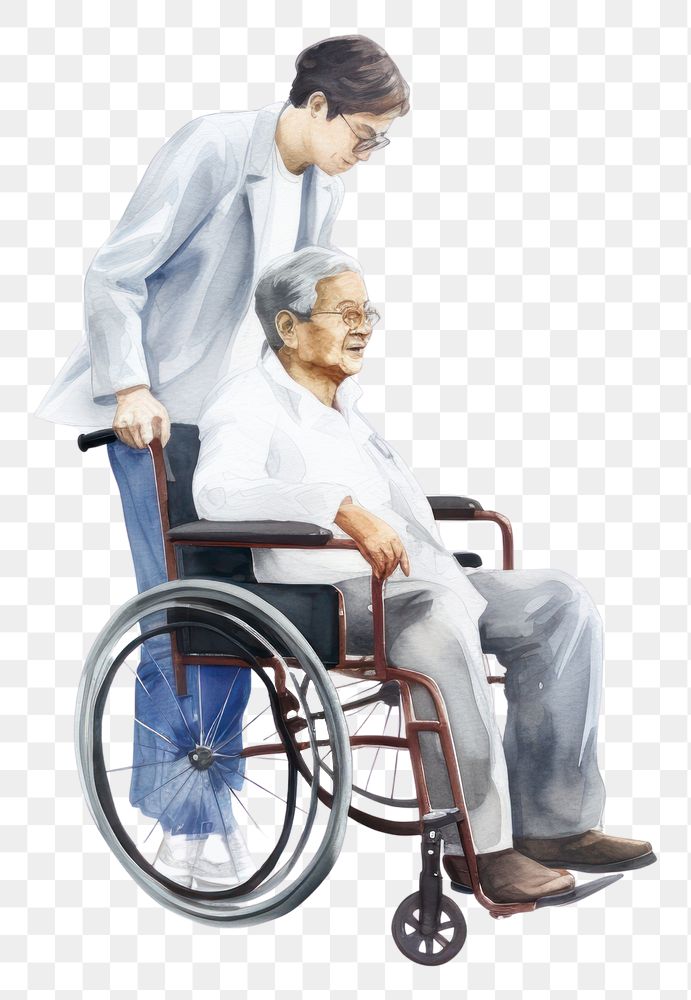PNG Wheelchair adult togetherness accessories. AI generated Image by rawpixel.
