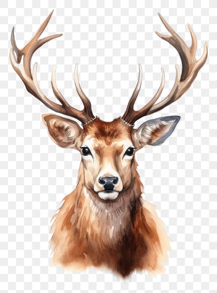 PNG Wildlife portrait antler animal. AI generated Image by rawpixel.