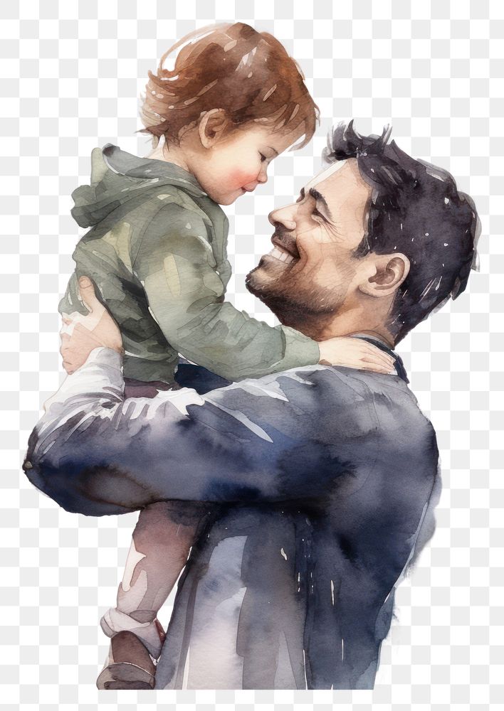 PNG Portrait hugging father adult. AI generated Image by rawpixel.