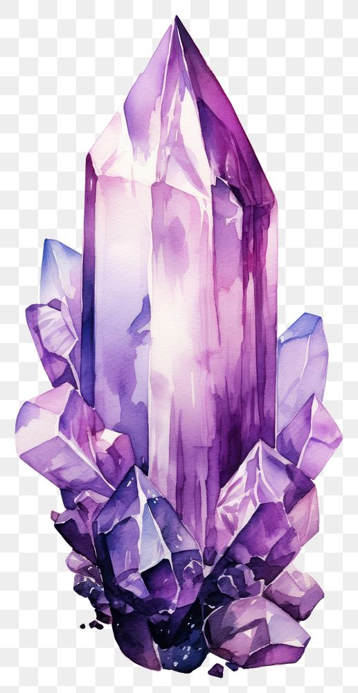 PNG Crystal gemstone amethyst mineral. AI generated Image by rawpixel.