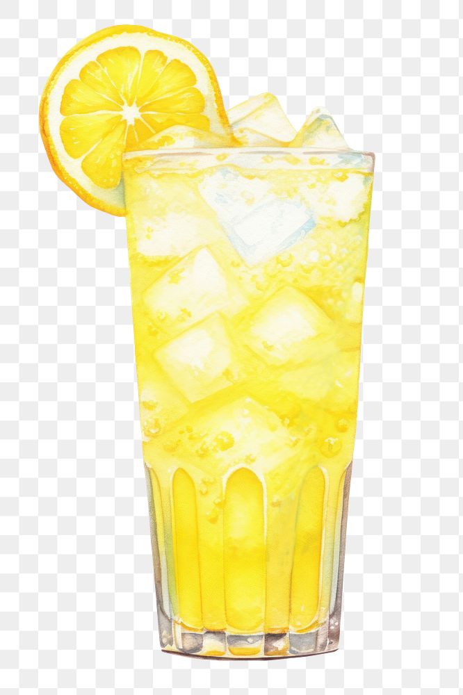 PNG Lemonade cocktail drink juice, digital paint illustration. AI generated image