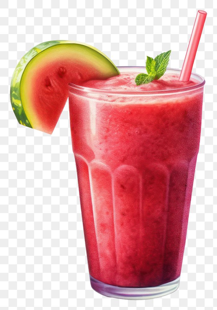 PNG Smoothie watermelon cocktail drink, digital paint illustration. AI generated image