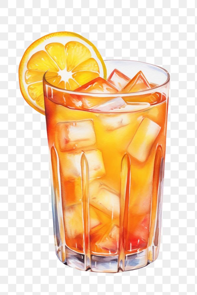 PNG Cocktail drink fruit juice, digital paint illustration. AI generated image