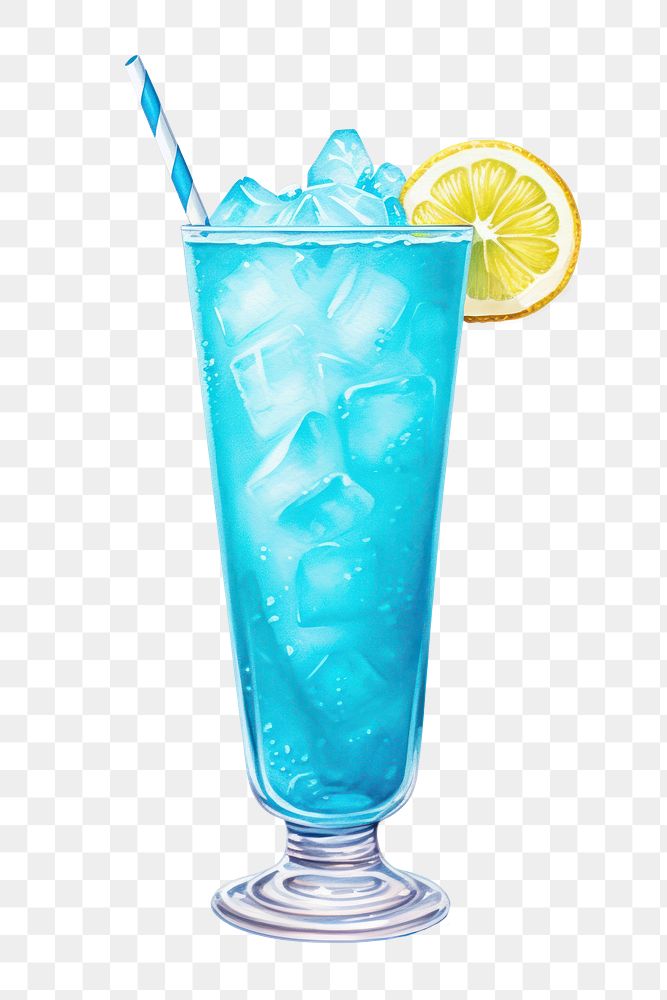 PNG Cocktail lemonade drink fruit, digital paint illustration. AI generated image