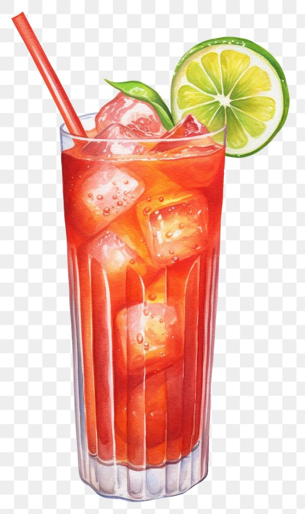 PNG Drink cocktail mojito fruit, digital paint illustration. AI generated image