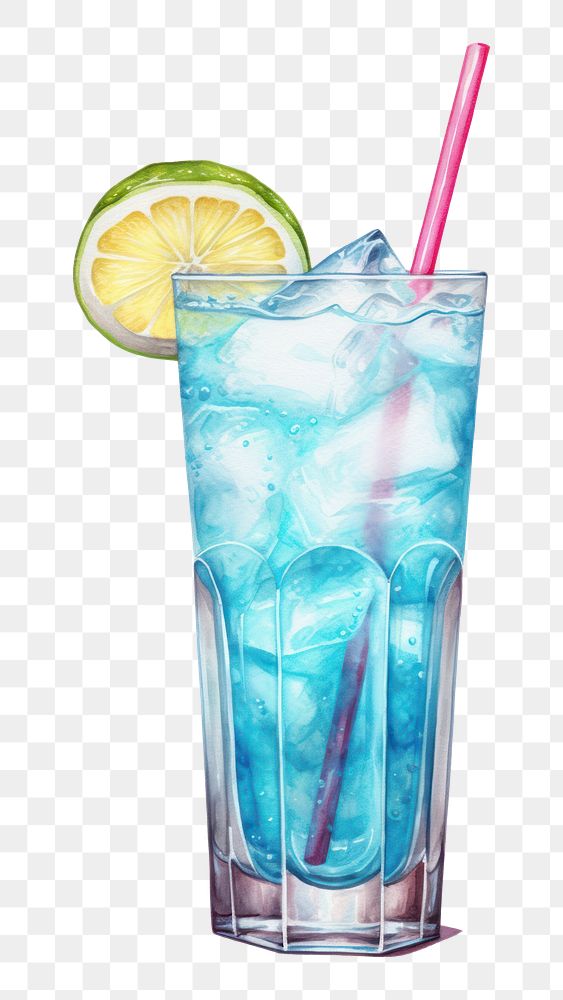 PNG Drink cocktail lemonade mojito, digital paint illustration. AI generated image