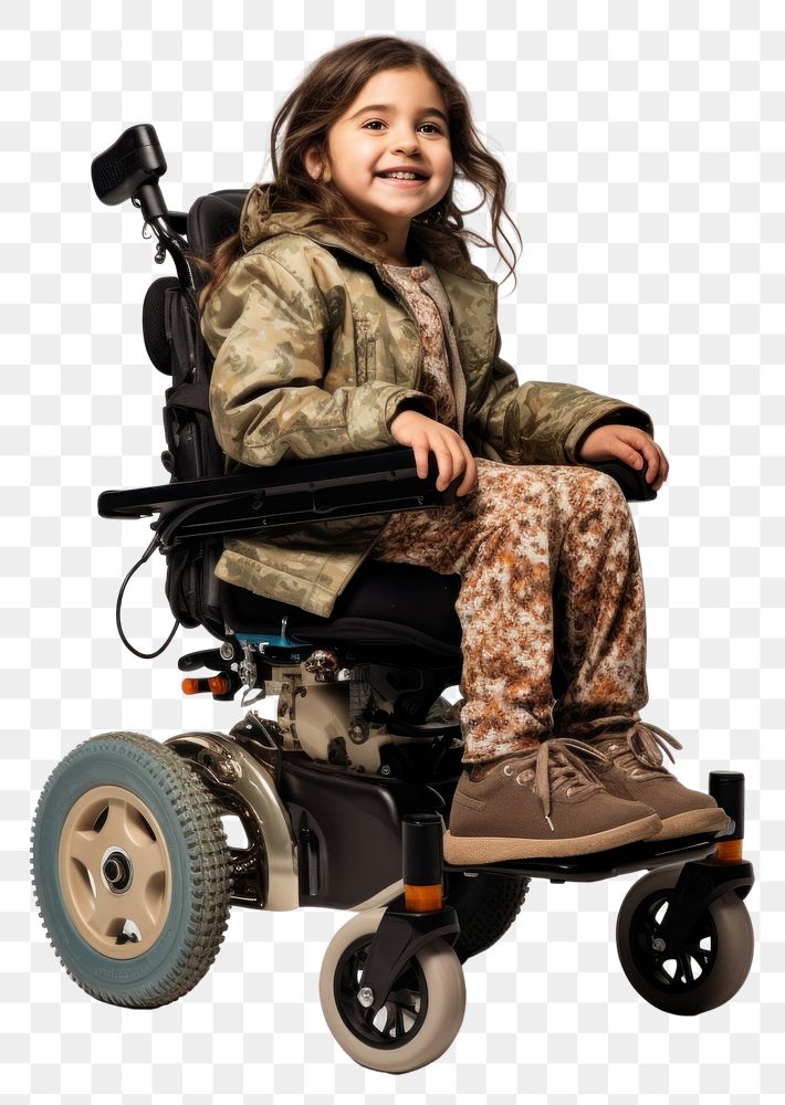 PNG Wheelchair child sitting girl. AI generated Image by rawpixel.