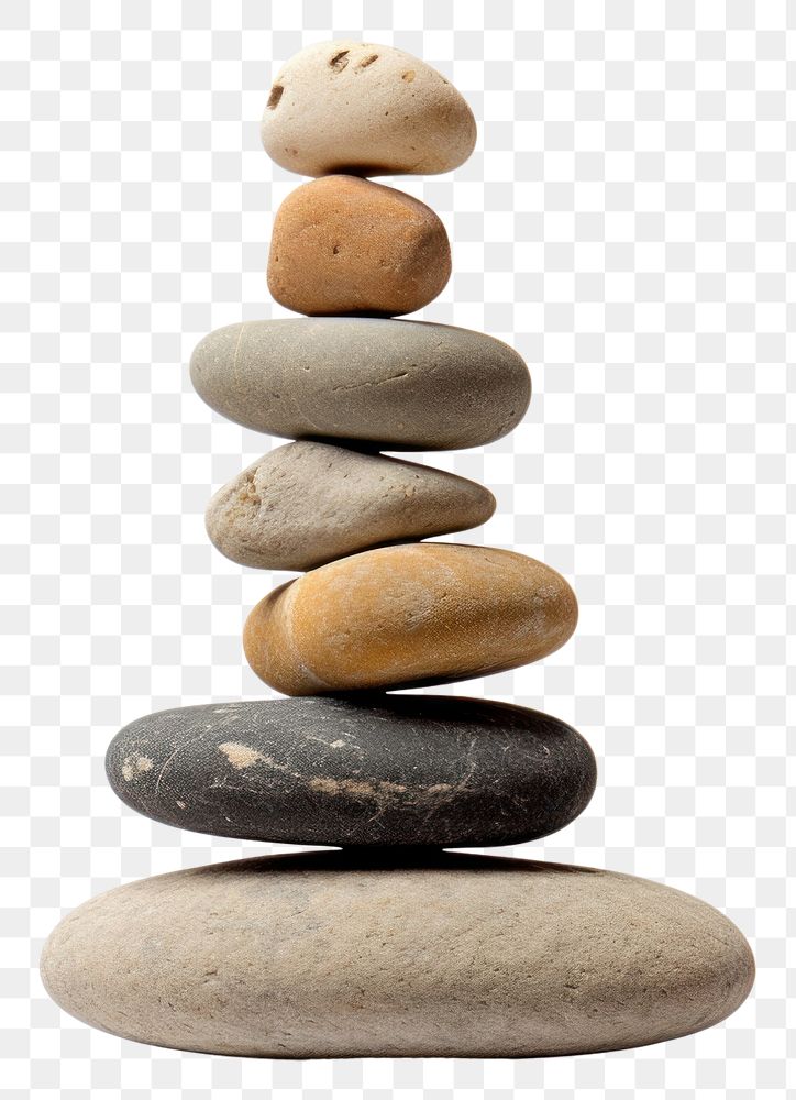 PNG Pebble rock zen-like balance. 