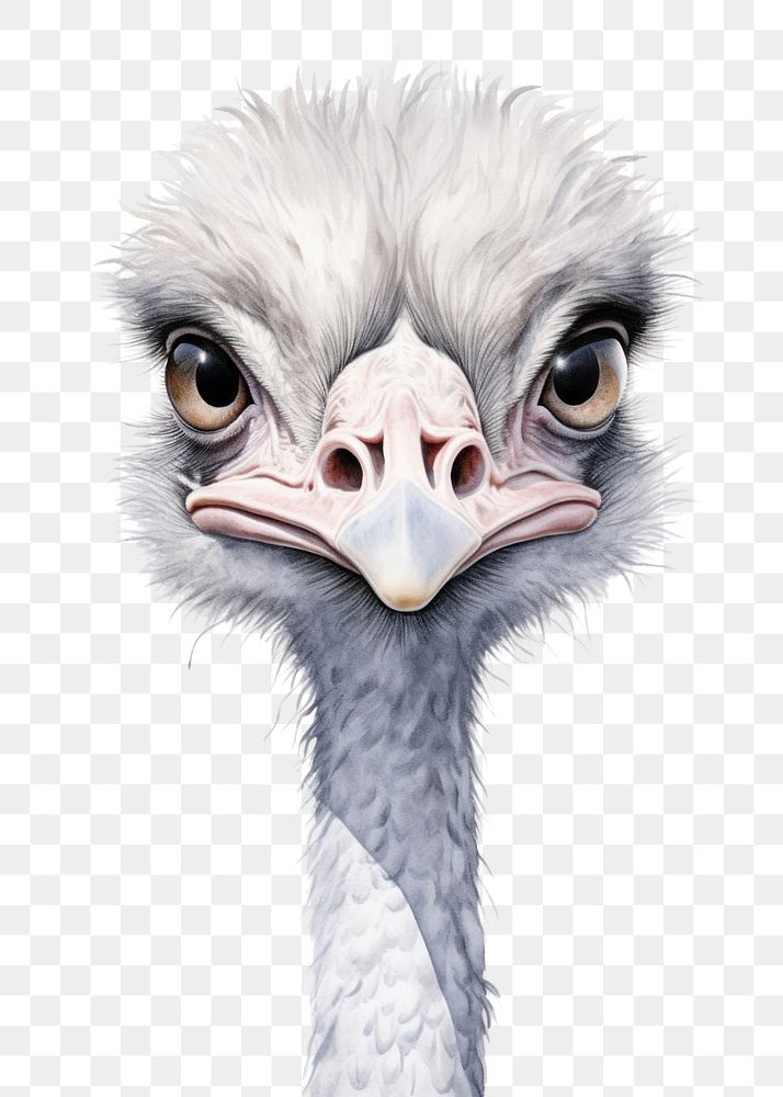 PNG Ostrich portrait drawing animal