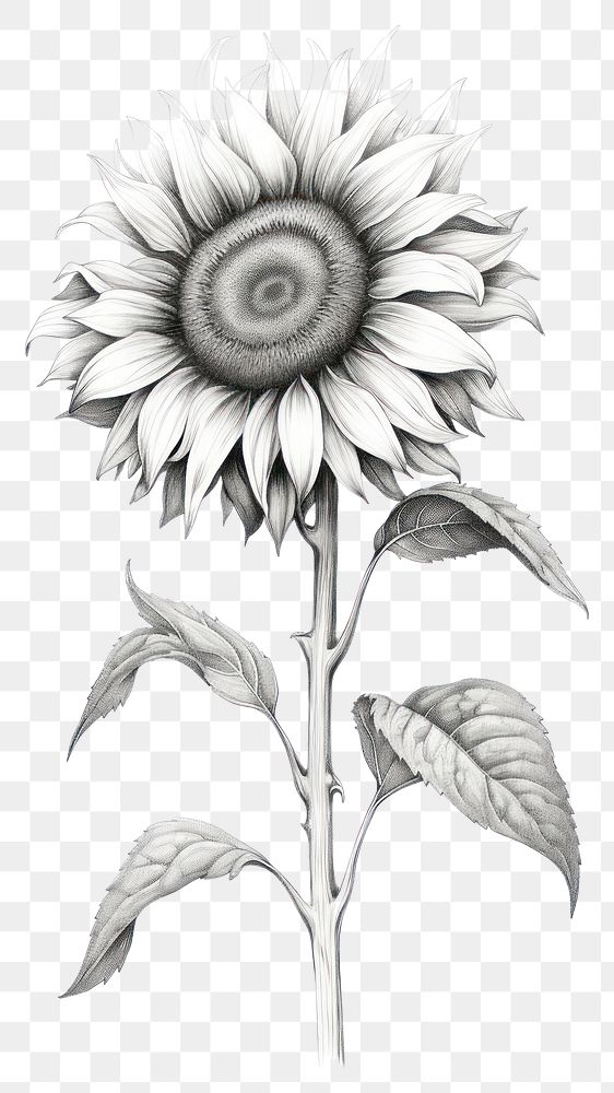 PNG Sunflower drawing sketch plant. | Premium PNG - rawpixel