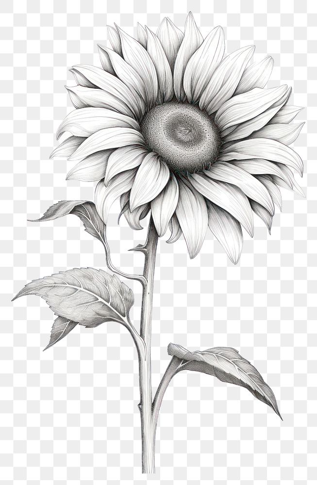 PNG Sunflower drawing sketch plant. | Premium PNG - rawpixel