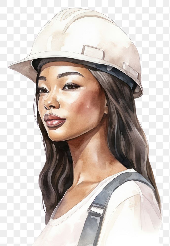 PNG Portrait hardhat helmet adult. AI generated Image by rawpixel.