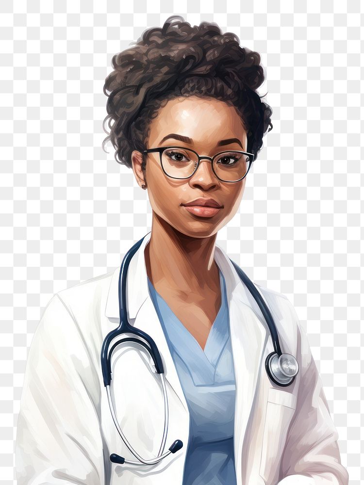 PNG Portrait glasses adult stethoscope. AI generated Image by rawpixel.