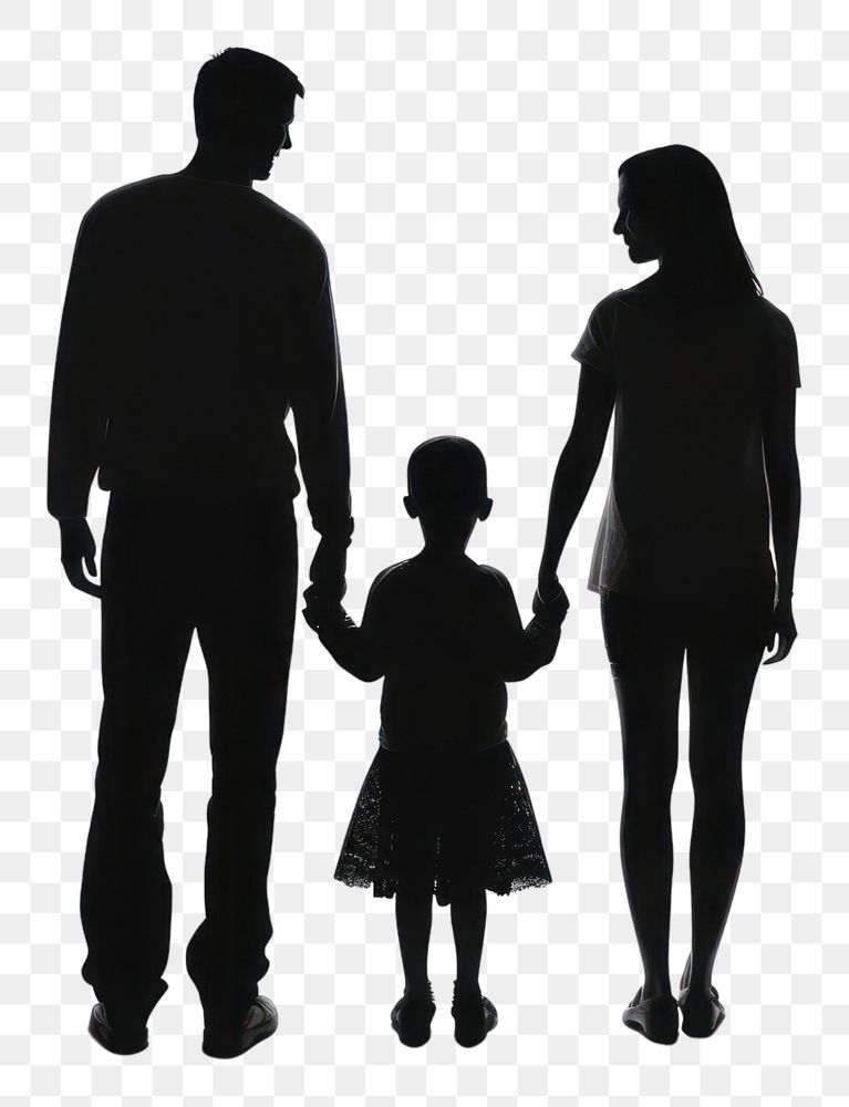PNG Silhouette walking adult child. | Free PNG - rawpixel