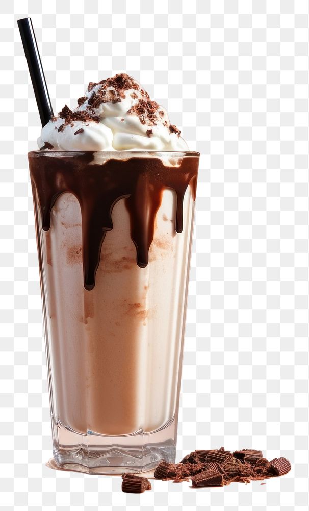 PNG Milkshake chocolate dessert sundae transparent background