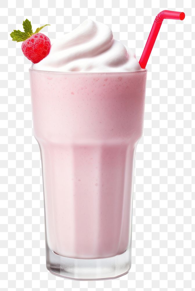 PNG Pink milkshake smoothie dessert berry. AI generated Image by rawpixel.