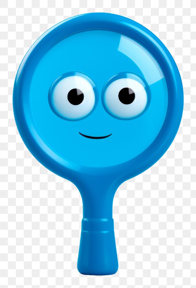 PNG Magnifying cartoon blue toy. 