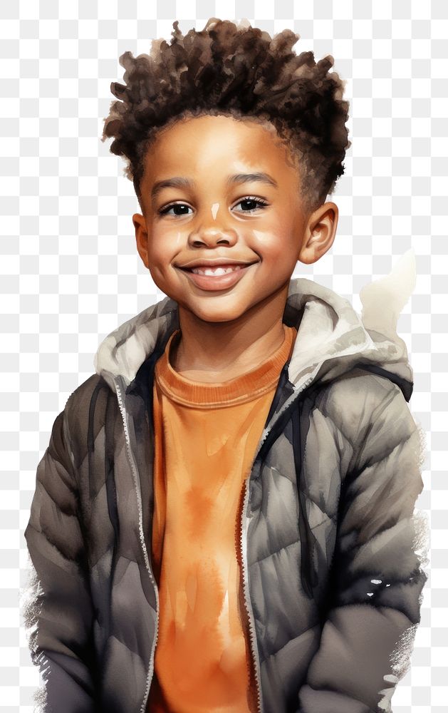 PNG Portrait jacket child smile. AI generated Image by rawpixel.