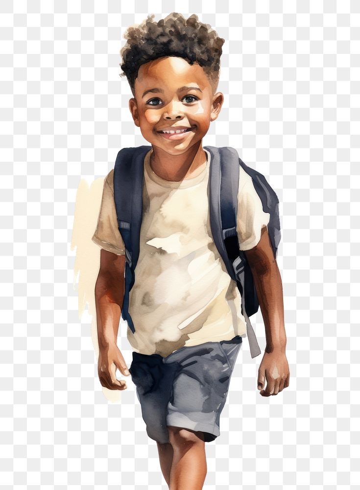 PNG Portrait backpack child photography. AI generated Image by rawpixel.