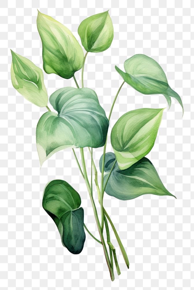 PNG Plant green leaf white background. 