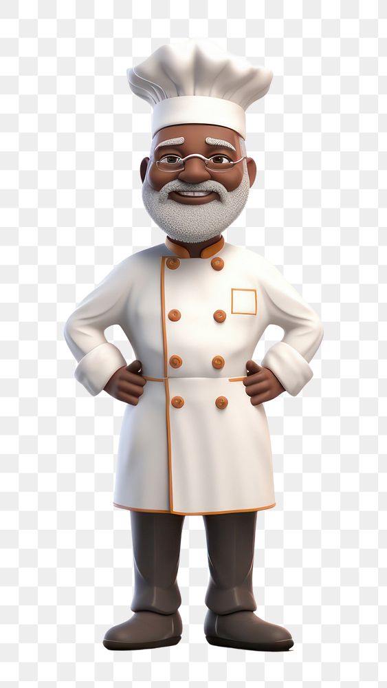 PNG Figurine cartoon chef transparent background. AI generated Image by rawpixel.
