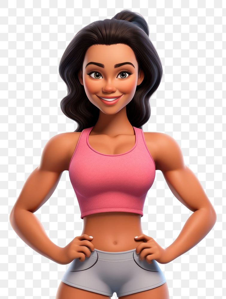 PNG Cartoon sports adult woman. AI generated Image by rawpixel.