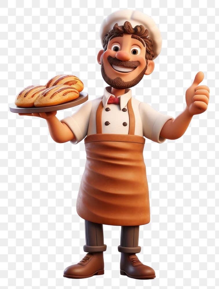 PNG Cartoon baker food transparent background. AI generated Image by rawpixel.