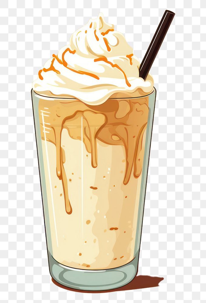 PNG Milkshake dessert drink cream. AI generated Image by rawpixel.