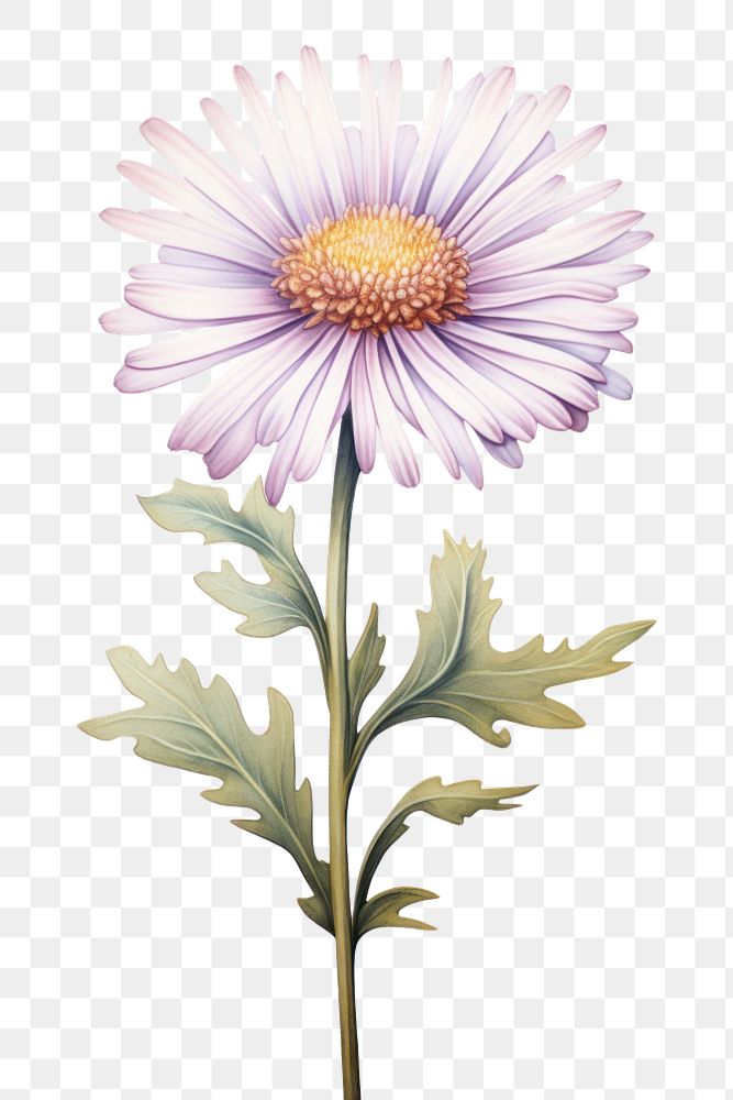 PNG Aster drawing flower plant. 