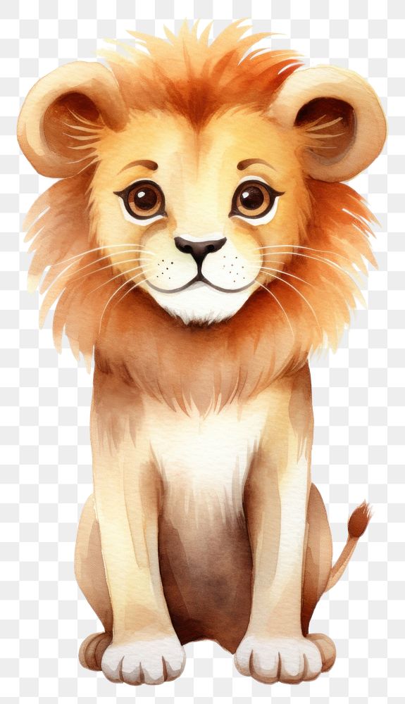 PNG Cartoon mammal animal lion. AI generated Image by rawpixel.