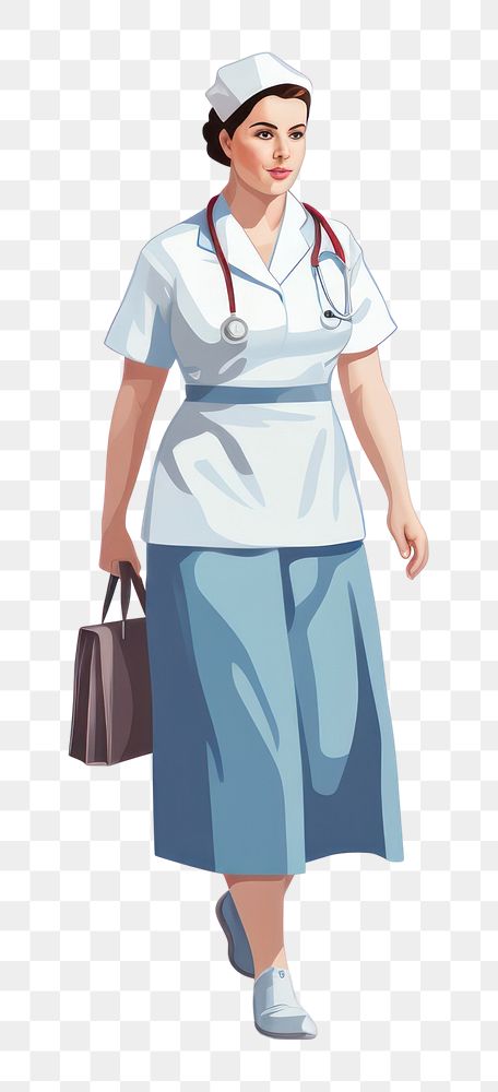 PNG Adult nurse bag white background. AI generated Image by rawpixel.