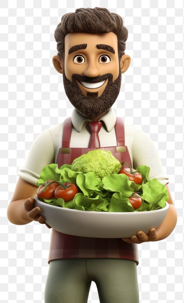 PNG Holding salad food white background. AI generated Image by rawpixel.
