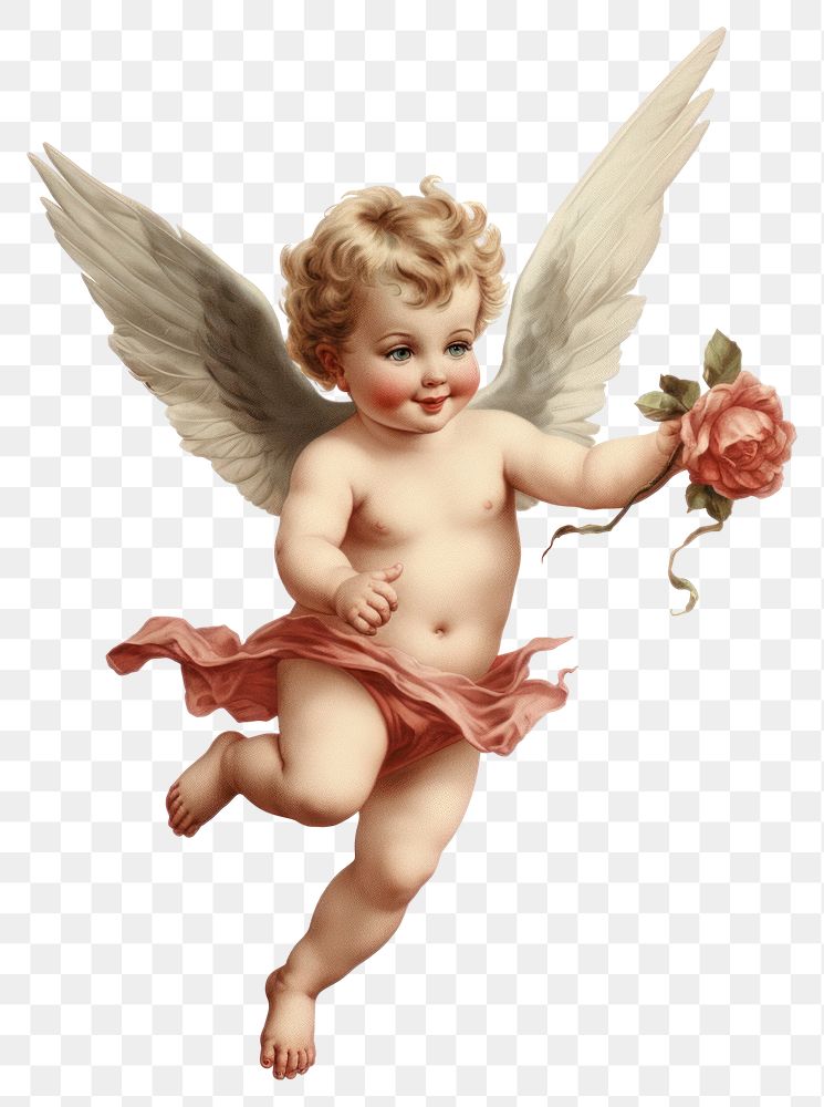 PNG Angel cupid baby white background