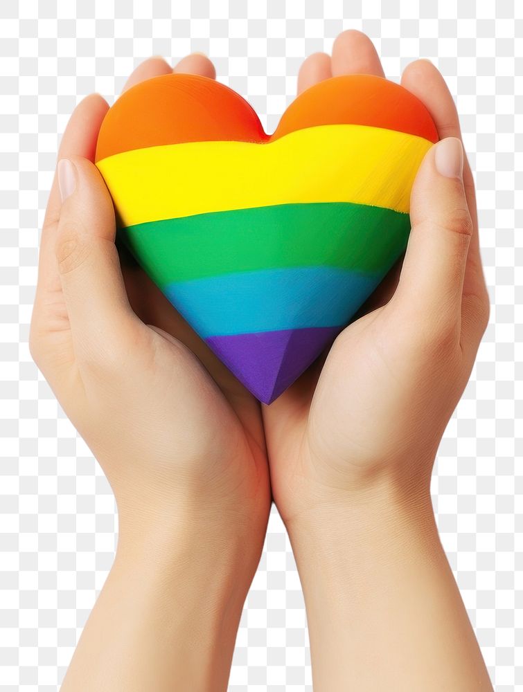 PNG Holding rainbow heart hand. AI generated Image by rawpixel.
