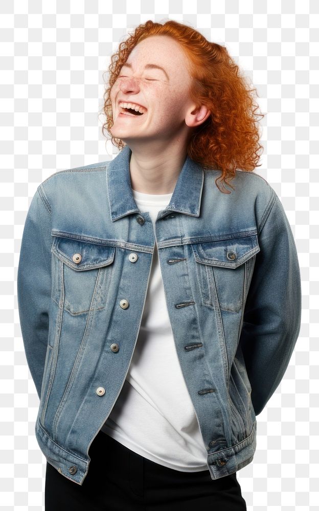 PNG Shouting laughing smiling jacket. AI generated Image by rawpixel.