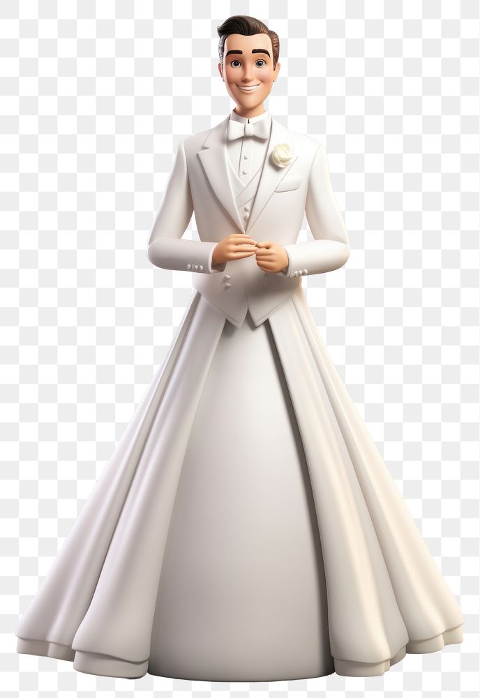 PNG Wedding gown figurine fashion. AI generated Image by rawpixel.