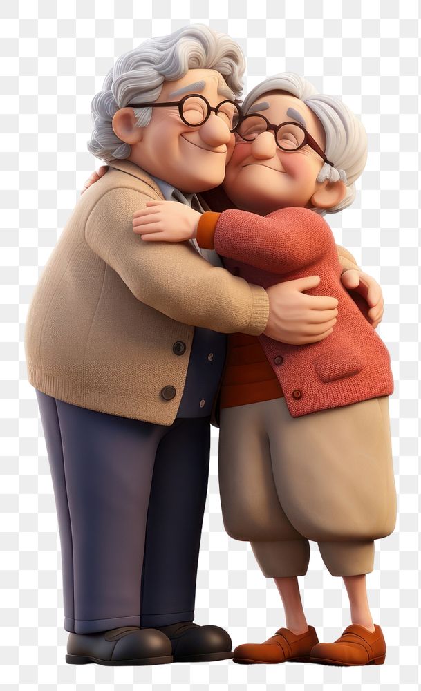 PNG Hugging smiling cartoon adult. AI generated Image by rawpixel.