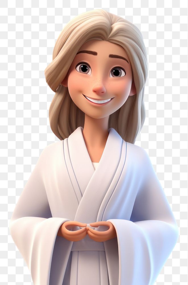 PNG Smiling cartoon female adult. 