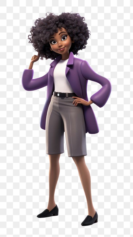 PNG Cartoon purple adult woman. 