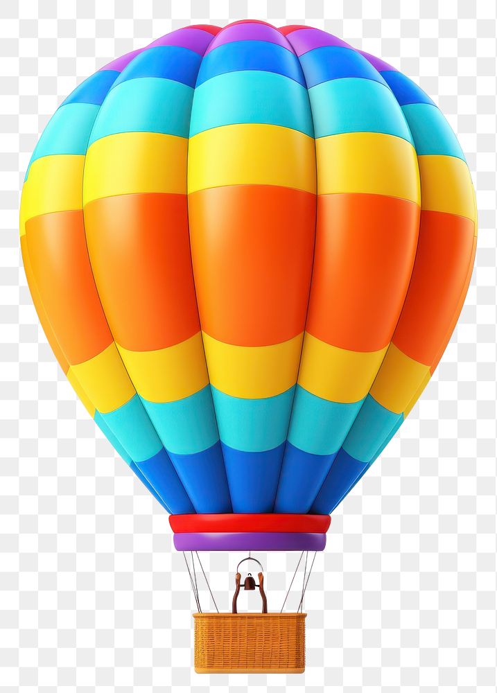 PNG Cute colorful Hot air balloon aircraft vehicle white background. AI generated Image by rawpixel.