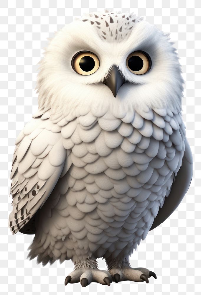 PNG Snowy owl cartoon animal white. AI generated Image by rawpixel.