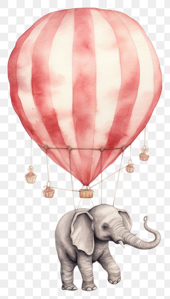 PNG Elephant aircraft balloon vehicle. AI generated Image by rawpixel.