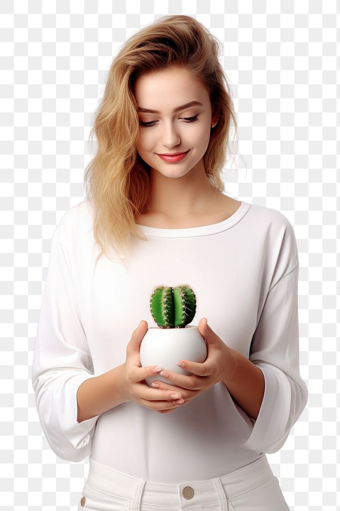 PNG Portrait cactus adult plant. AI generated Image by rawpixel.