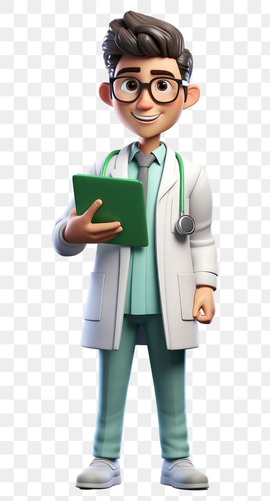PNG Cartoon doctor green transparent background. AI generated Image by rawpixel.