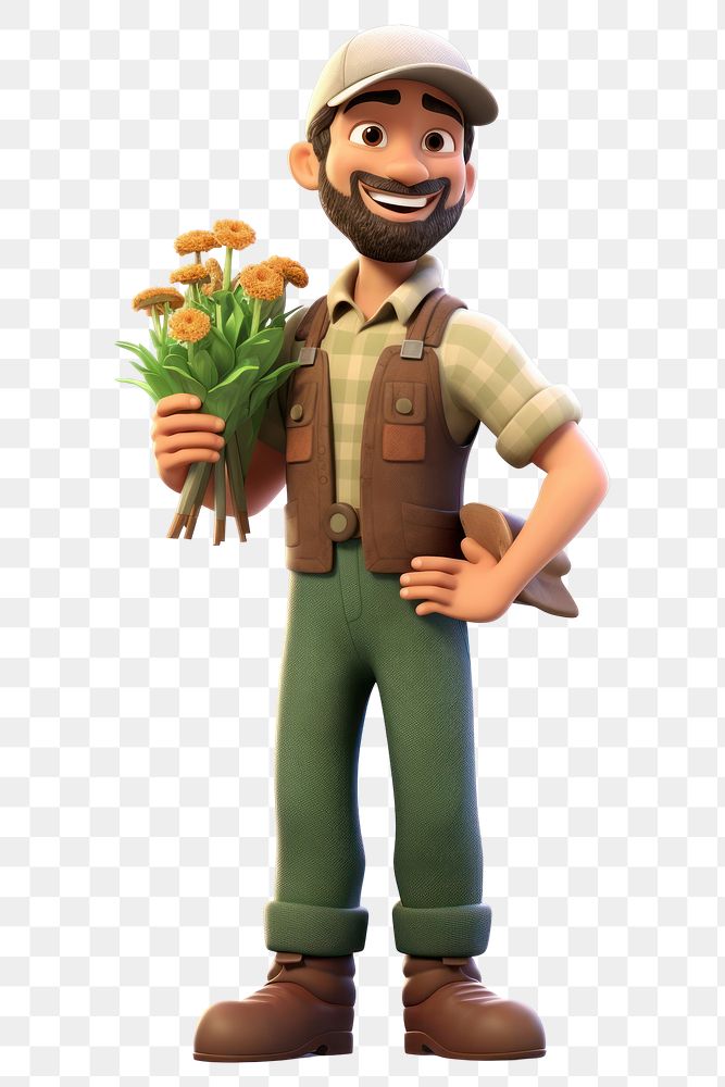 PNG Cartoon gardening happiness vegetable. 